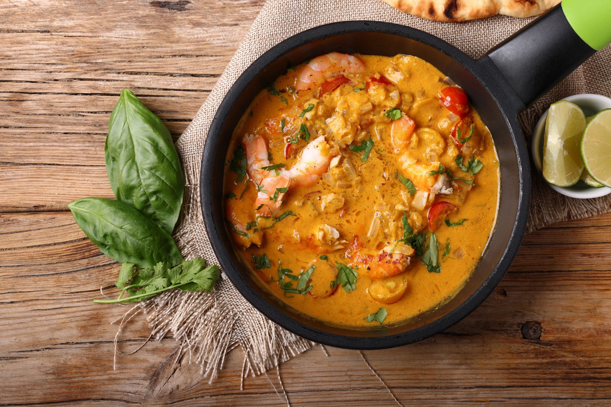 Curry served with basmati rice
